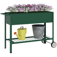 HOCHBEET, Grün, Metall, Kunststoff - Grün, Metall (44/80/109cm) - Outsunny