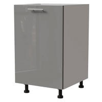 KÜCHENUNTERSCHRANK Essen D1D/50 Grau Hochglanz / Weiß Matt 50 / 50 / 82cm - Weiß/Grau, Holz/Holzwerkstoff (50/82/50cm) - Feldmann-Wohnen