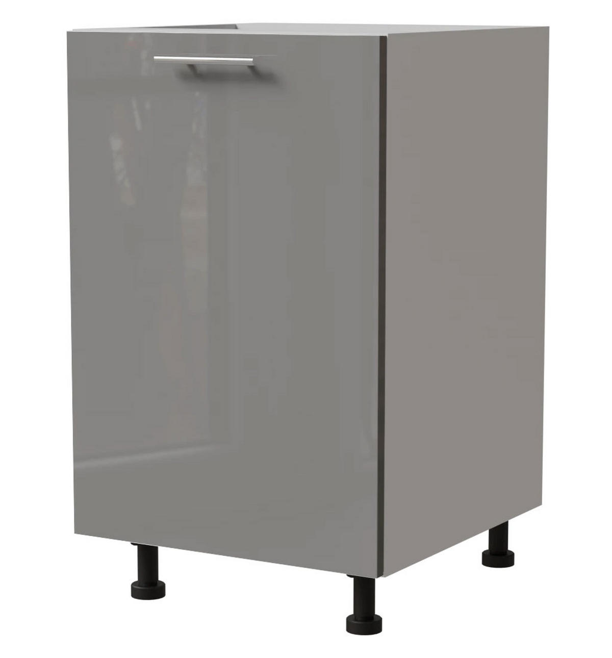 KÜCHENUNTERSCHRANK Essen D1D/50 Grau Hochglanz / Weiß Matt 50 / 50 / 82cm - Weiß/Grau, Holz/Holzwerkstoff (50/82/50cm) - Feldmann-Wohnen