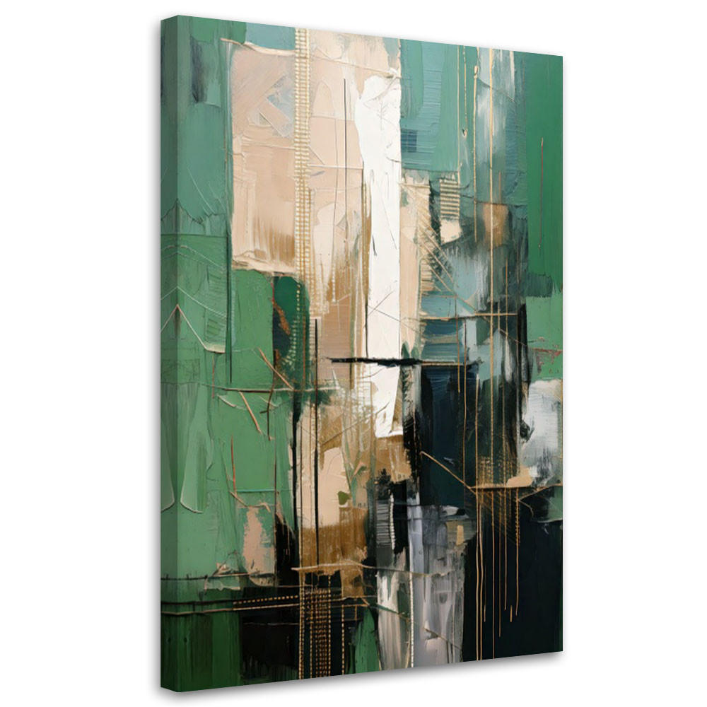 LEINWANDBILD Abstraktion 30x45cm - Grün, Textil (30/45cm) - Feeby