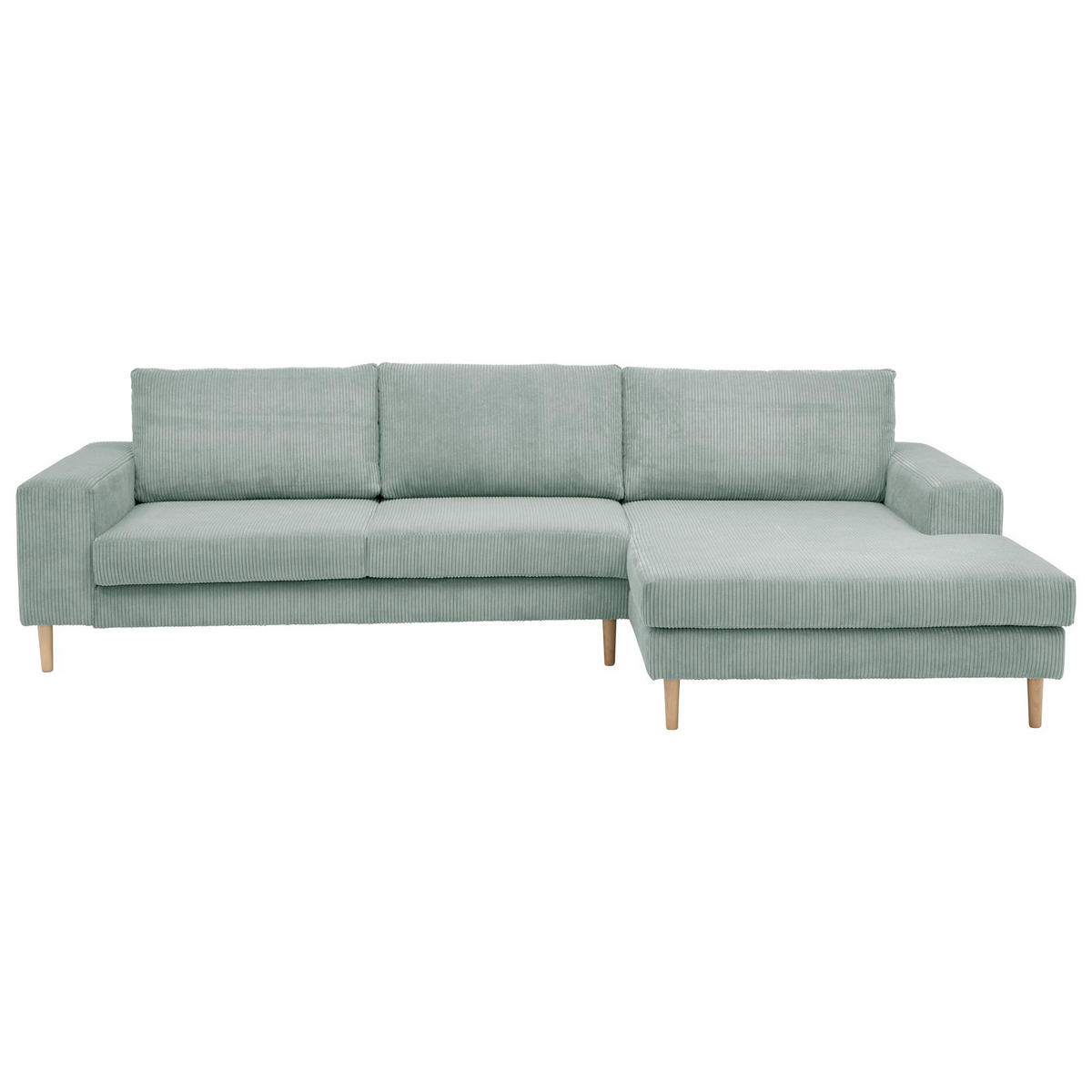 SOFA mit Longchair rechts Kaylynn Cordstoff silber - Silberfarben, Kunststoff (175/294cm) - 58aufmkessel