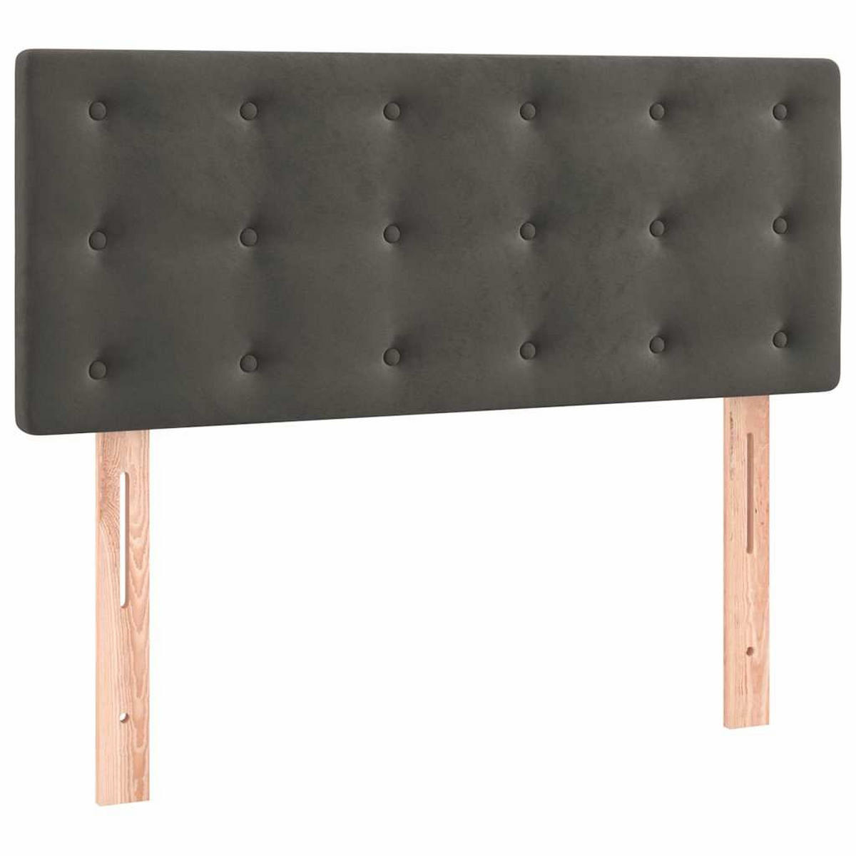BOXSPRINGBETT 90/200 Cm Grau Samt - Dunkelgrau, Textil (90/203cm) - vidaXL