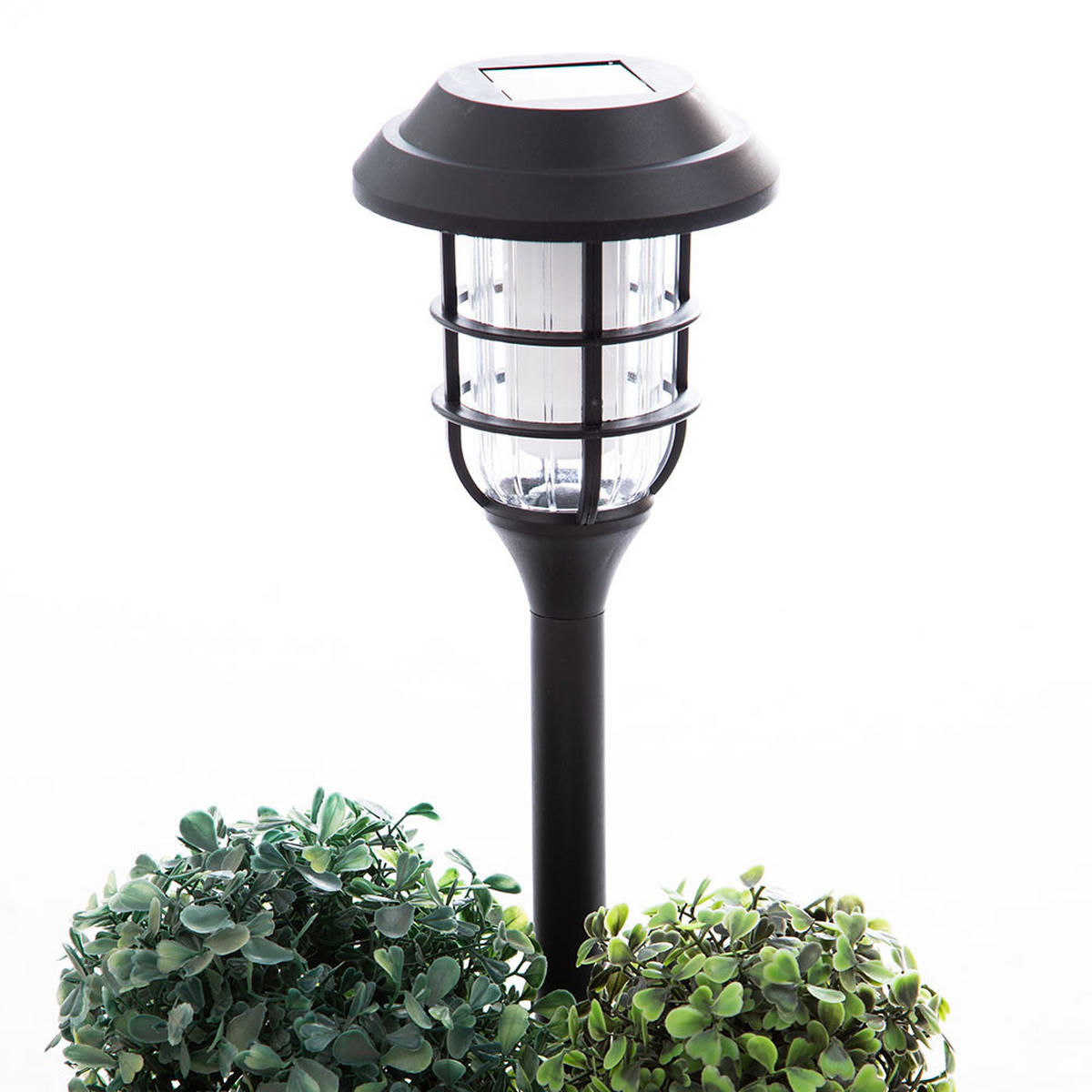 LED AUSSENLEUCHTE Solar schwarz 6er Set - Schwarz, Kunststoff (12/12/43cm)