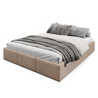 POLSTERBETT für Schlafzimmer Bett mit Stauraum Beige 160x200cm - Beige, Holzwerkstoff/Textil - Muralo
