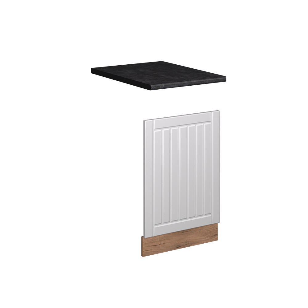 FRONTBLENDE Fame-Line, Weiß Landhaus/Goldkraft Eiche, 45 cm, AP Anthrazit - Eichefarben/Weiß, Holzwerkstoff (45/67.4/60cm) - Vicco