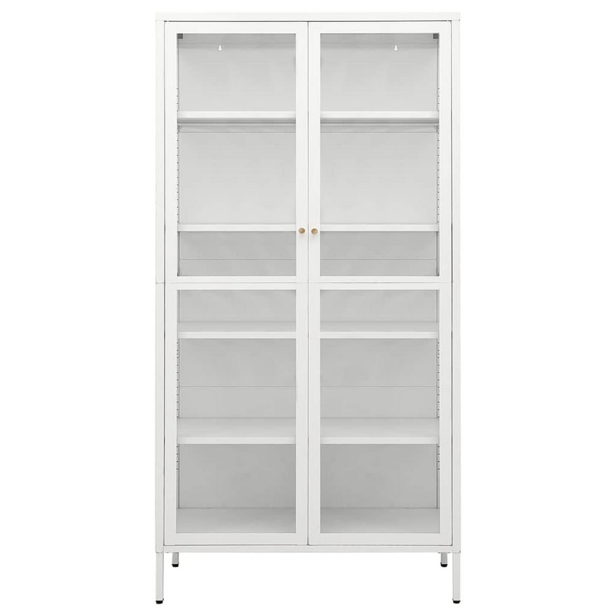 VITRINE Weiss 90/40/180 Cm Stahl Und Gehärtetes Glas - Weiß, Metall (40/180/90cm) - vidaXL