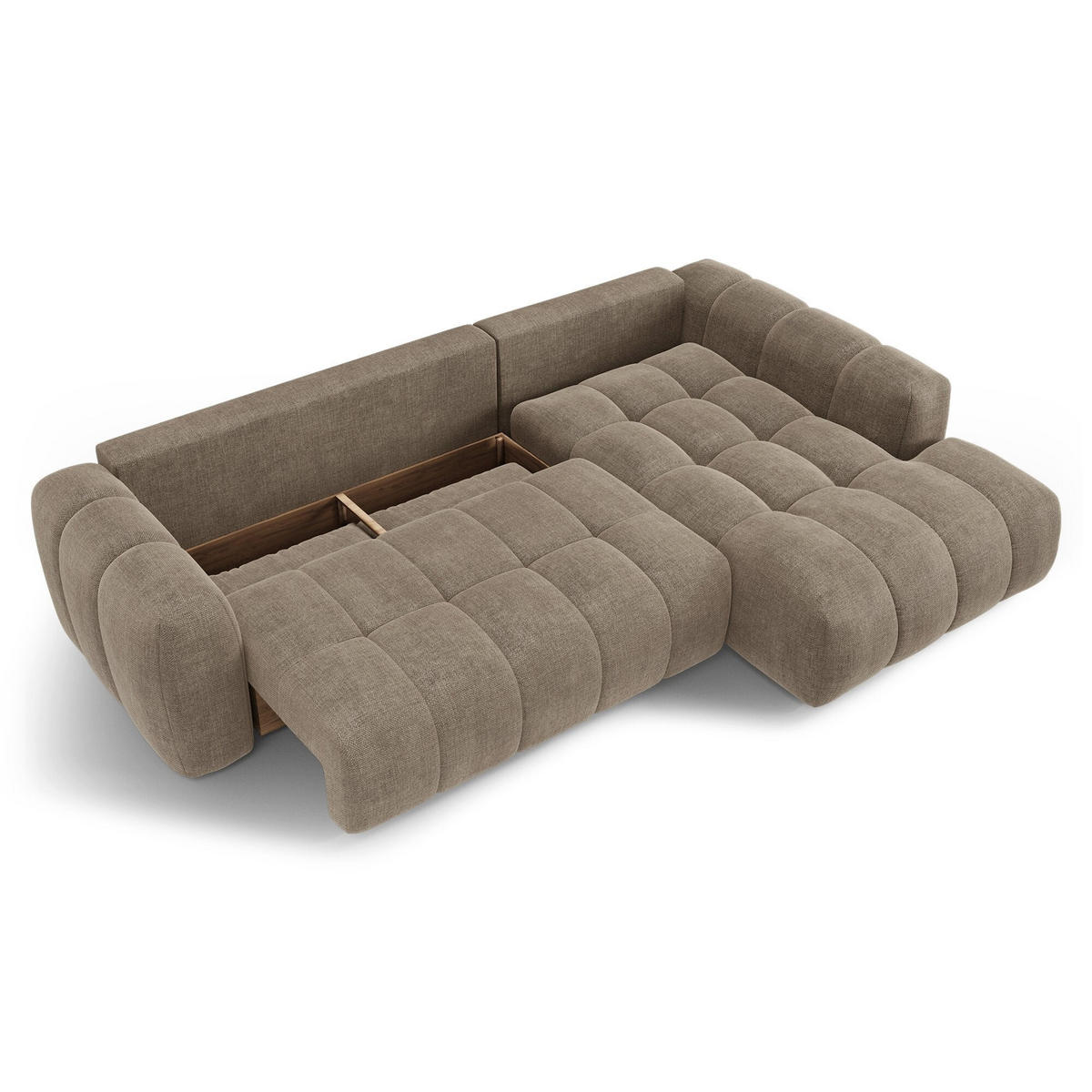 ECKSOFA rechtwinklig SKY Köpergewebe Taupe 310cm - Taupe, Textil (310/180cm) - Premium Interiors