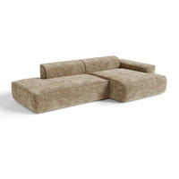 ECKSOFA rechtwinklig HANA Strickvelours Taupe 260cm - Taupe, Textil (260/155cm) - Premium Interiors