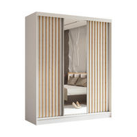 SCHWEBETÜRENSCHRANK Erika 180 cm mit Lamellen und Spiegel 3-türig, weiß, weiß, Lamelle Artisan - Weiß/Eiche Artisan, Kunststoff (180/216/51cm) - Margaret Hadas24