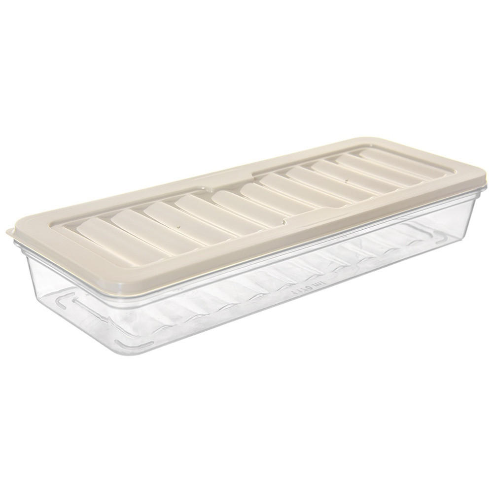 LEBENSMITTELBEHÄLTER flach 1 l Cremeweiß - Creme, Kunststoff (11/4.5/28.5cm) - Orion 