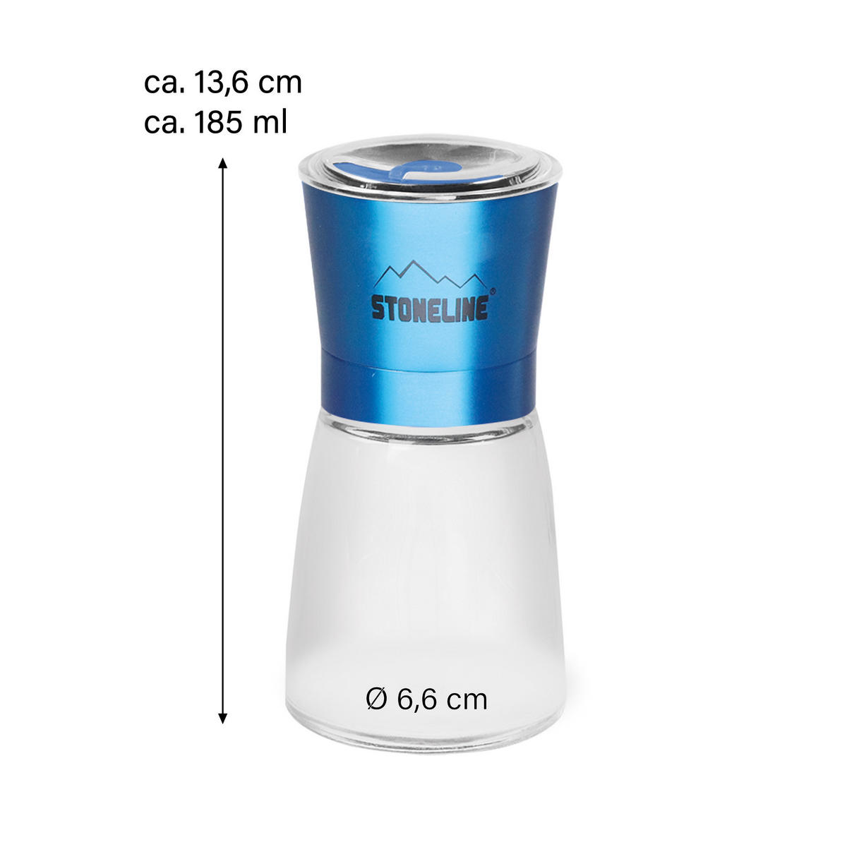 SALZ- UND PFEFFERMÜHLEN-SET 5-TEILIG - Multicolor, Glas (15.6/18/36.1cm) - Stoneline