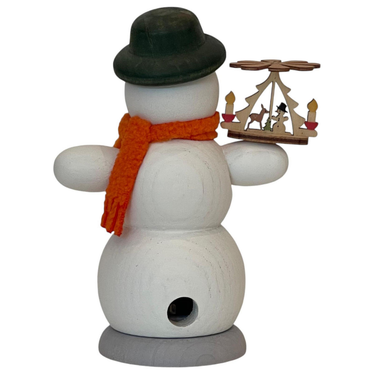 RAUCHFIGUR Schneemann Pyramide 13 cm - Multicolor, Holz (6/13/10cm)