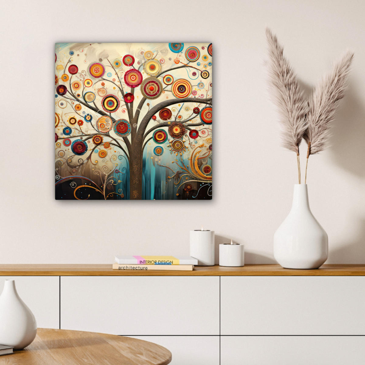 LEINWANDBILD Baum - Baum des Lebens - Farbe 50x50 cm - Braun, Textil (50/50cm) - MuchoWow