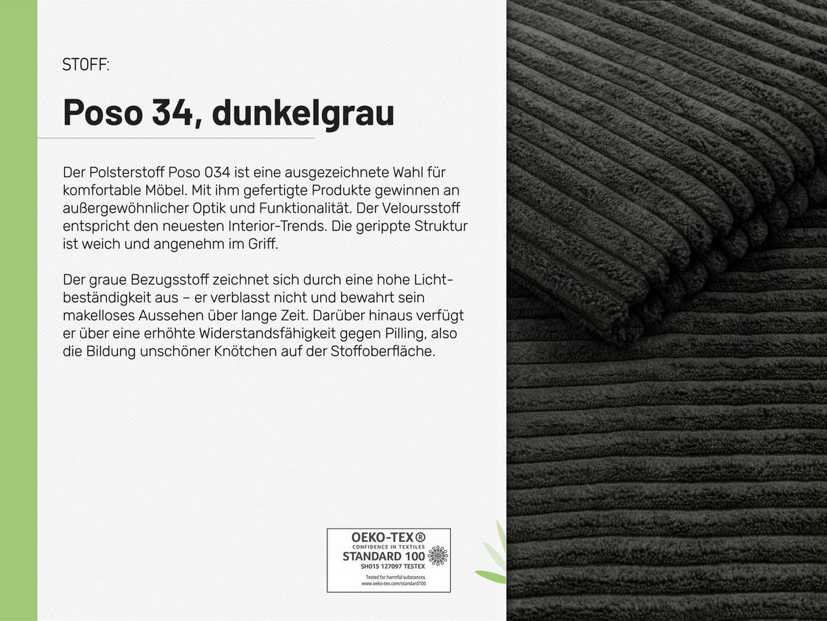 3-SITZER-SCHLAFSOFA ELMA mit Bettfunktion, dunkelgrau - Dunkelgrau, Holz (92.5/79/230cm) - Panda Möbel