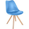 STUHL Kunststoff hellblau - Naturfarben/Hellblau, Holz/Kunststoff (48/81/54cm) - CLP