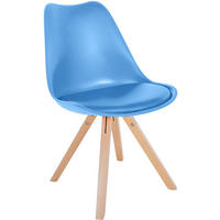 STUHL Kunststoff hellblau - Naturfarben/Hellblau, Holz/Kunststoff (48/81/54cm) - CLP