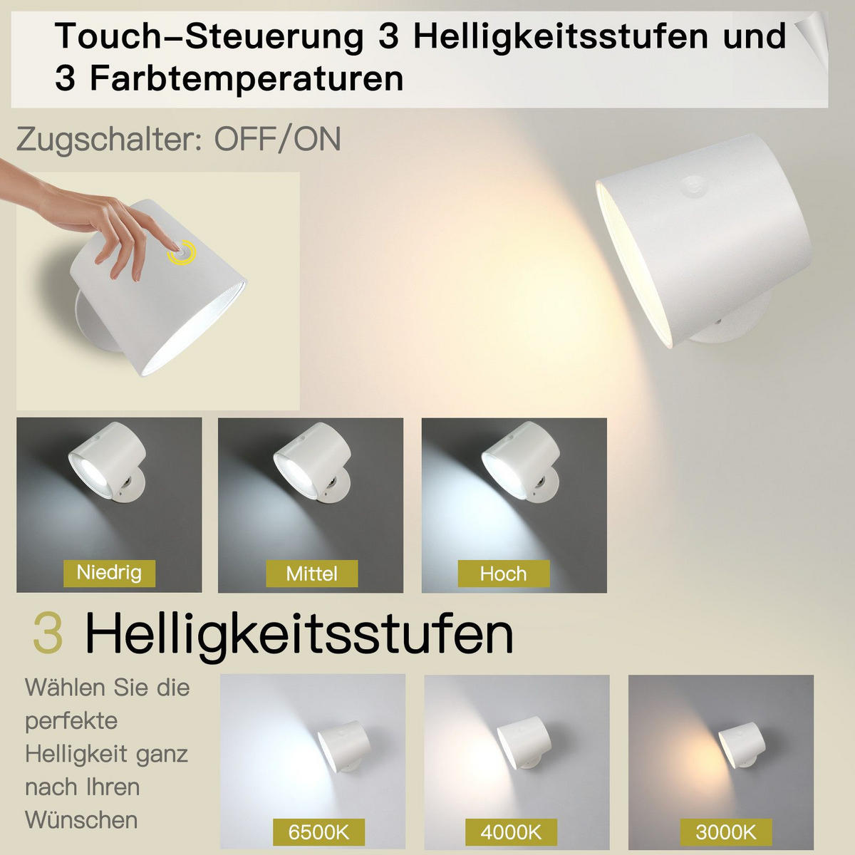 LED WANDLEUCHTE Emma - Weiß, Kunststoff (9/8/11cm) - Nettlife