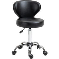 ROLLHOCKER höhenverstellbar Drehhocker, 45 x 54 x 73-88 cm, Schwarz - Schwarz, Kunststoff (54/88/45cm) - HOMCOM