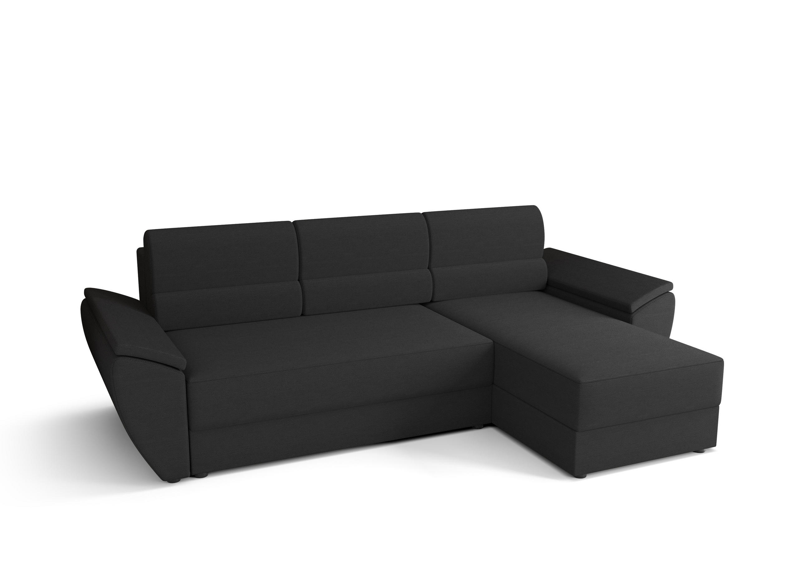 ECKSOFA L REBI L2 Rainbow 27 Rechts mit Schlaffunktion, Grau, L-Form - Grau, Textil (251/140cm)