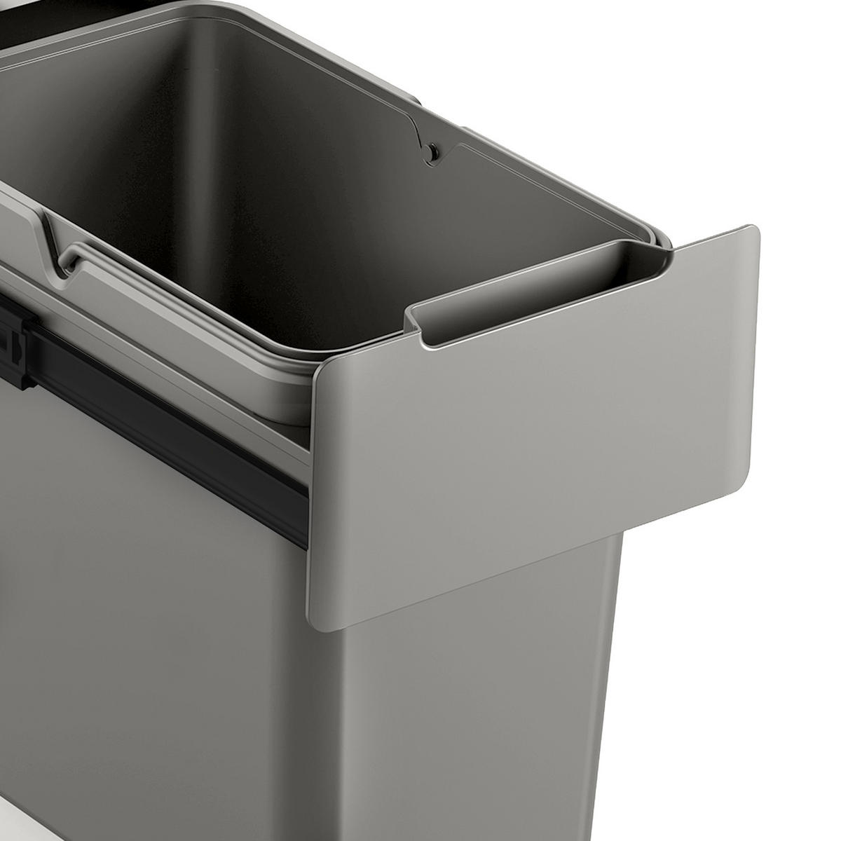 EINBAUMÜLLEIMER EM22 22L - Grau, Kunststoff (25/37/48cm) - SVITA