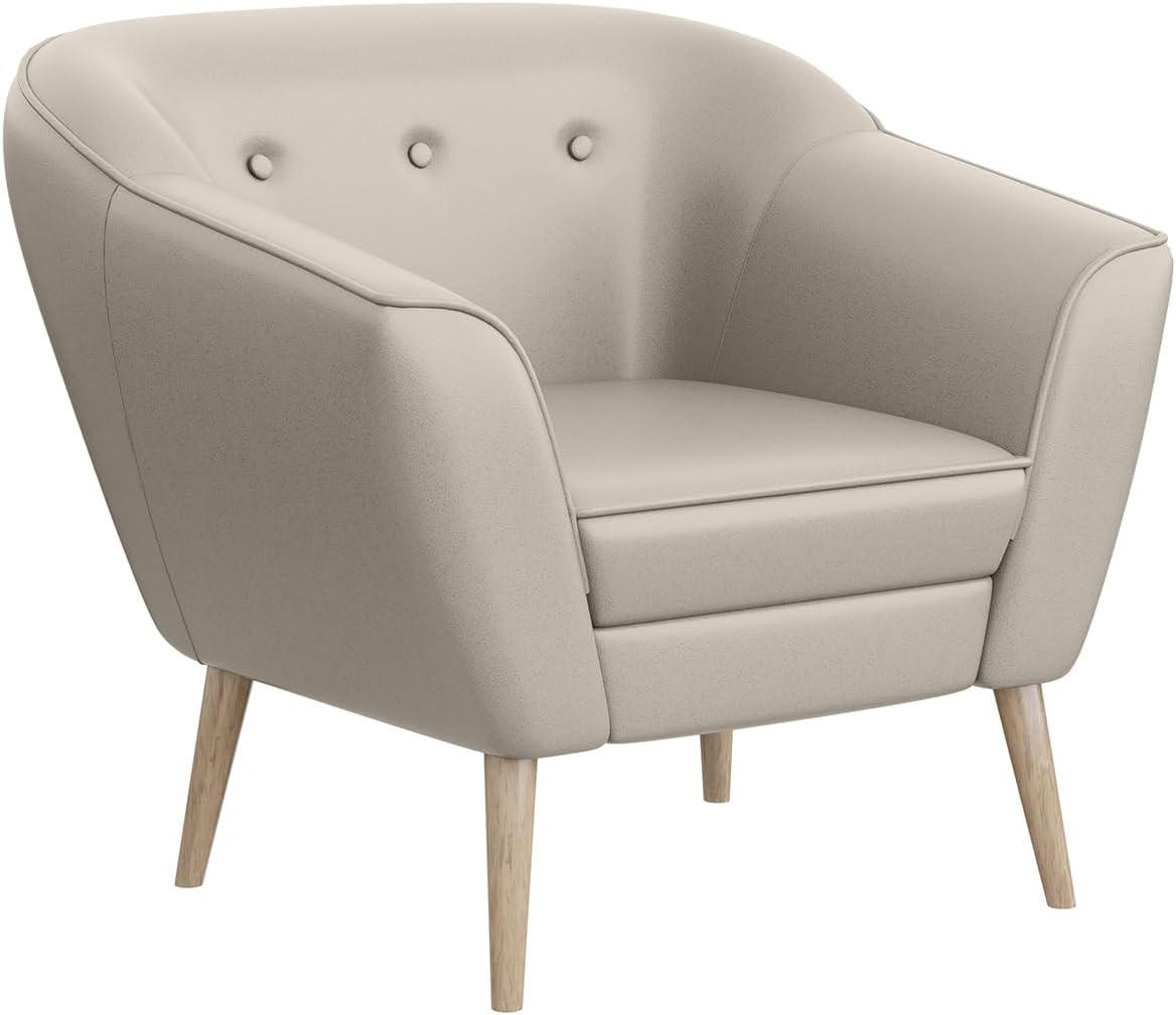 SESSEL Doris - Beige/Buchefarben, Holzwerkstoff/Buchenholz (80/75/74cm) - Meblini