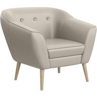 SESSEL Doris - Beige/Buchefarben, Holzwerkstoff/Buchenholz (80/75/74cm) - Meblini