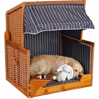 HUNDESTRANDKORB Wacholder Blau - Blau/Braun, Metall (80/95/65cm) - Mr. Deko