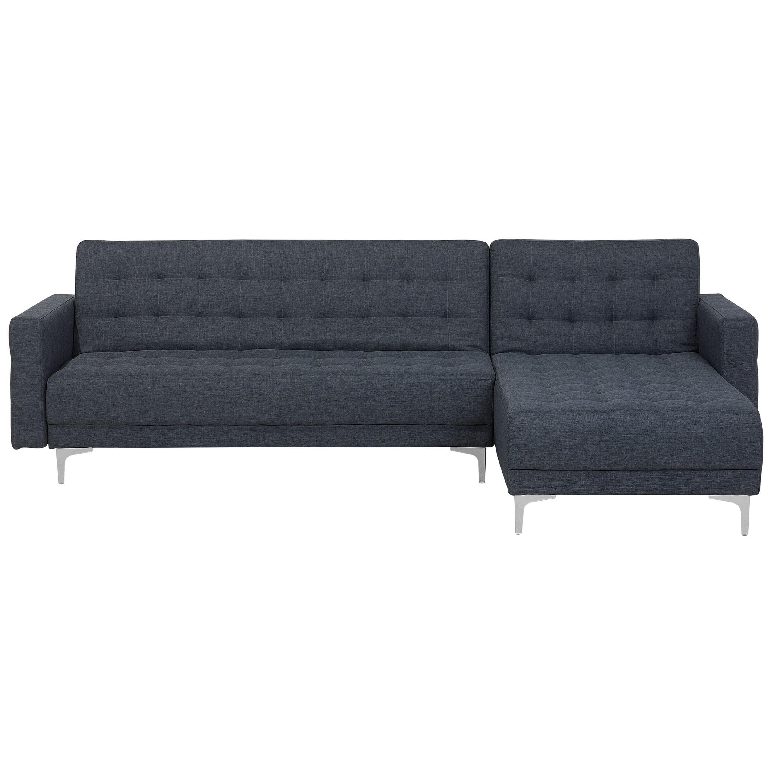 4-SITZER-ECKSOFA Polyester Grau rechtsseitig Aberdeen - Dunkelgrau, Textil (267/168cm) - Beliani