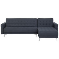 4-SITZER-ECKSOFA Polyester Grau rechtsseitig Aberdeen - Dunkelgrau, Textil (267/168cm) - Beliani