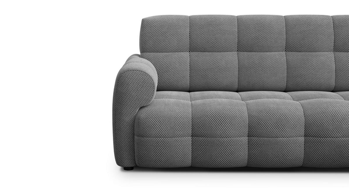 ECKSOFA MELLOW 5-Sitzer, grau - Schwarz/Grau, Holz/Textil (283/191cm) - Courtois Laville