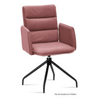 ARMLEHNSTUHL drehbar (6er-Set) Donica 52x92x60 Schwarz/Rosewood - Dunkelrosa/Schwarz, Kunststoff (60/92/52cm) - 58aufmkessel