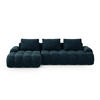 AUSKLAPPBARES-ECKSOFA links mit Container Linz aus Samt petrol 3 Sitzplätze - Petrol, Textil (142/275cm) - Cosmopolitan Design