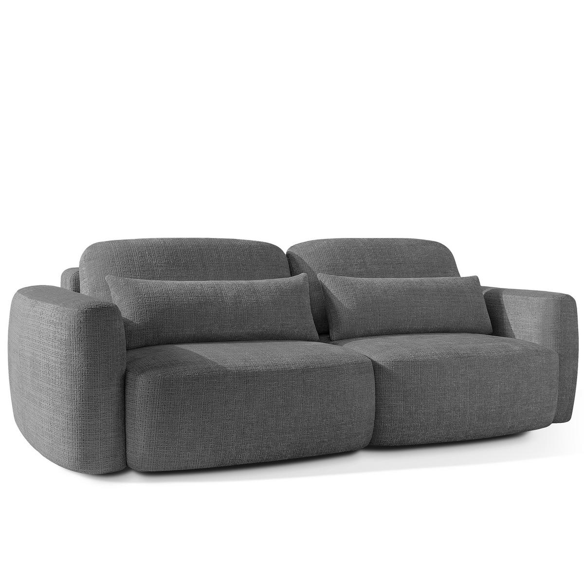 SOFA 3 ELOSA - Dunkelgrau, Holz/Textil (245/85/115cm) - KONSIMO®