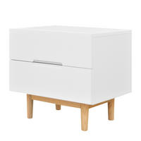 NACHTSCHRANK - Eichefarben/Weiß, Holzwerkstoff (55/50/40cm) - home24