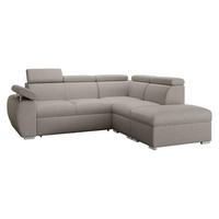 ECKSOFA Boston 2RR1P, Seite: Rechts 2R+R+1P(65)+PUFAP - Silberfarben, Holz/Textil (260/230cm) - MIRJAN24
