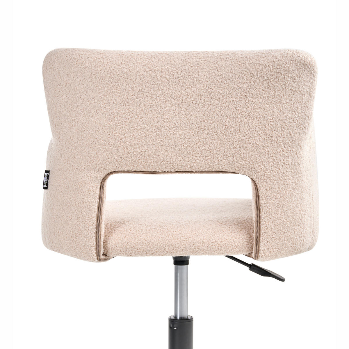 SCHREIBTISCHSTUHL Beige Sanilac - Beige/Schwarz, Textil (62/71/62cm) - Beliani