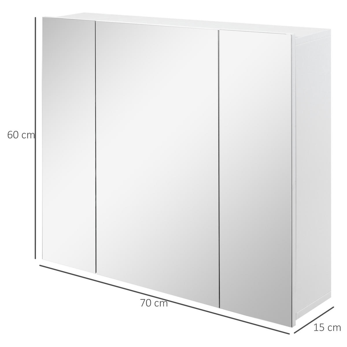 SPIEGELSCHRANK Weiß 70/15/60 cm - Weiß, Holzwerkstoff (70/60/15cm) - PANGIVO