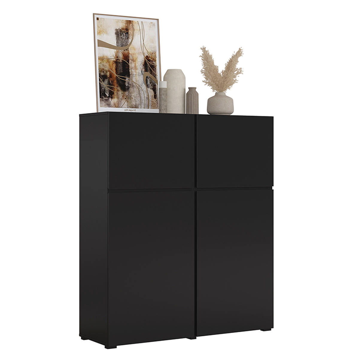 SIDEBOARD Lilia Černá - černá, kompozitní dřevo (119/139/40cm) - Petits-meubles