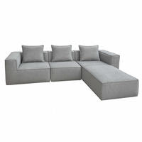 SOFA-GARNITUR Hellgrau - Hellgrau, Textil (270/63/190cm) - MCW