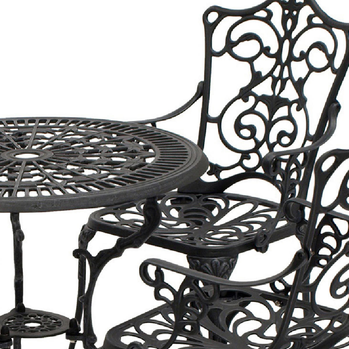 BISTROSET Boulder - Jugendstil - 5-teilig, Aluguss antik grau - Grau, Metall - TPFGarden