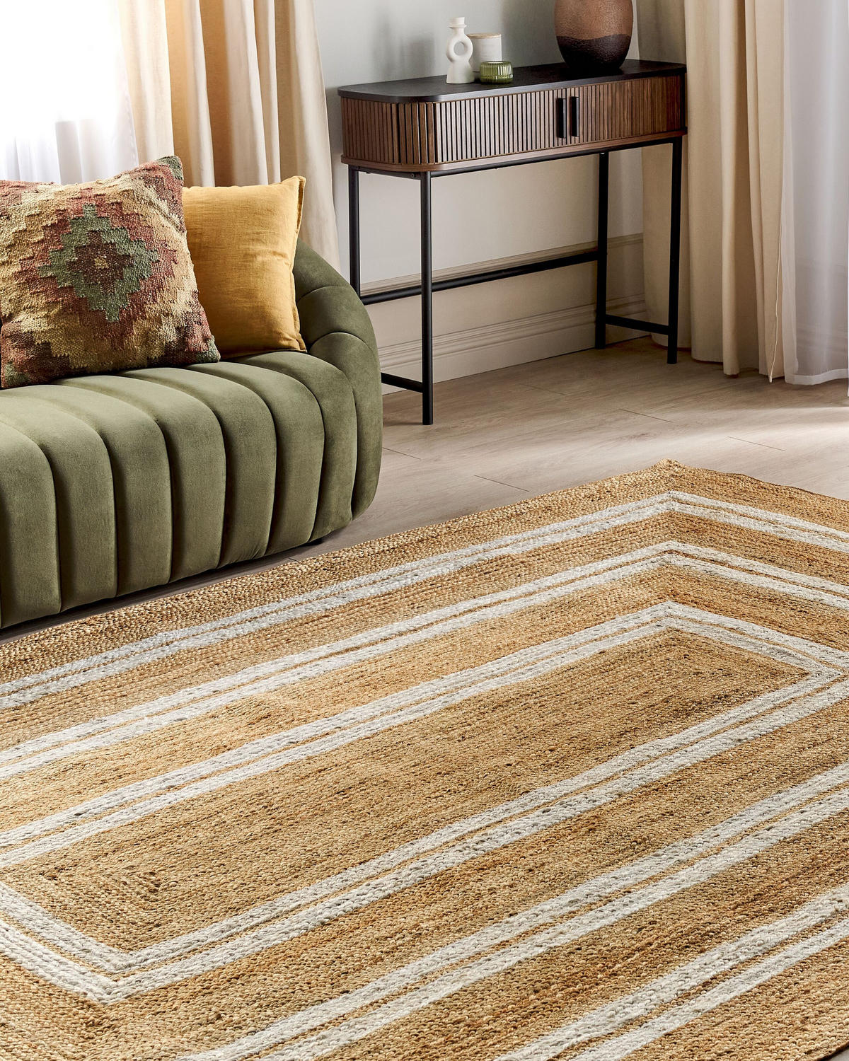 TEPPICH geflochten Beige 200/300 cm Elmali - Beige, Naturmaterialien (200/300cm) - Beliani