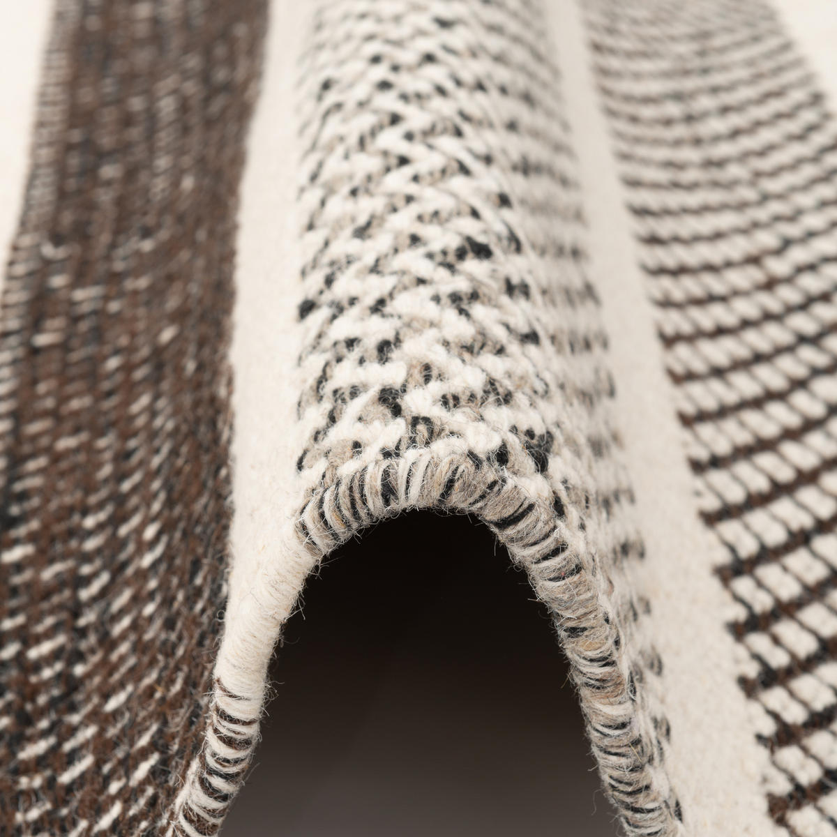 NATUR TEPPICH WOLLE RANA STREIFEN - Creme/Braun, Textil (160/230cm) - Pergamon