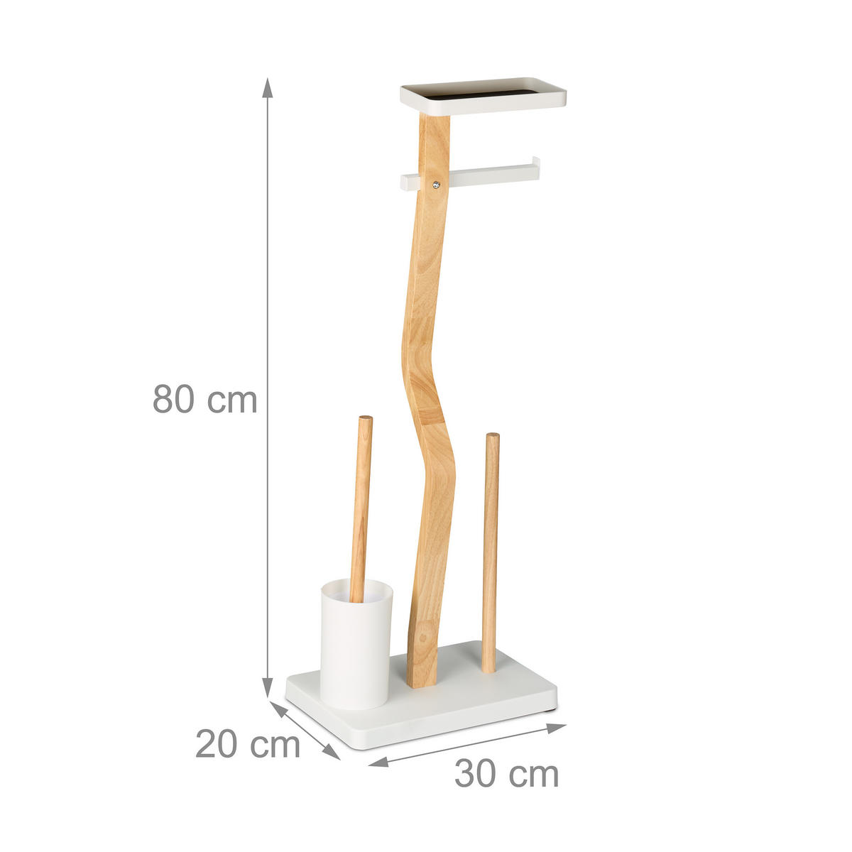WC-GARNITUR - Weiß, Holz/Kunststoff (30/80/20cm) - Relaxdays