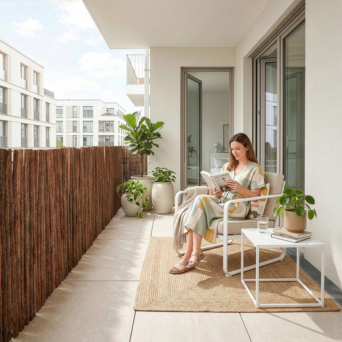 RINDENZAUN Zamora - Dunkelbraun, Naturmaterialien (300/90cm) - casa.pro