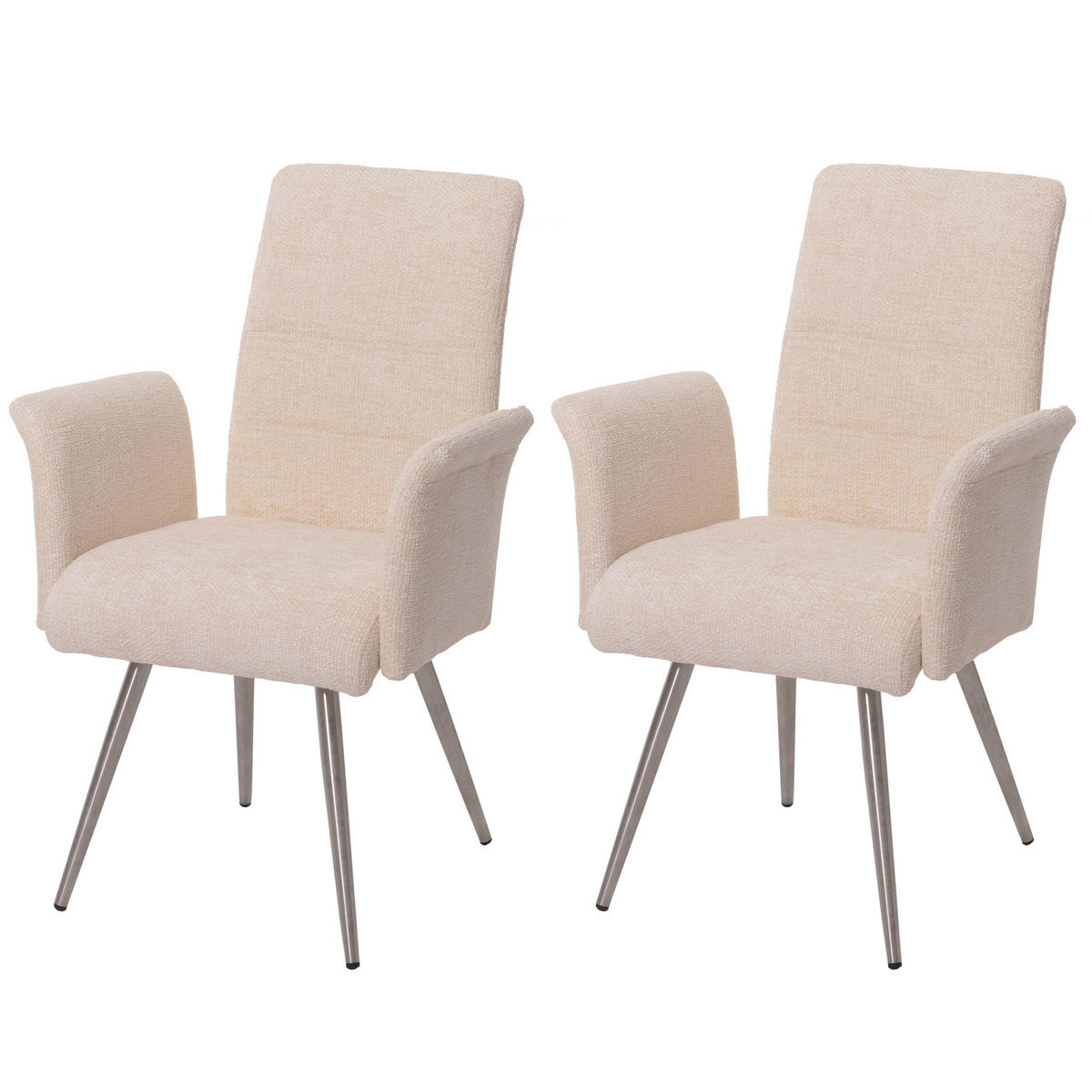 ESSZIMMERSTUHL Cremeweiß 2er-Set - Weiß, Textil (64/98/58cm) - MCW