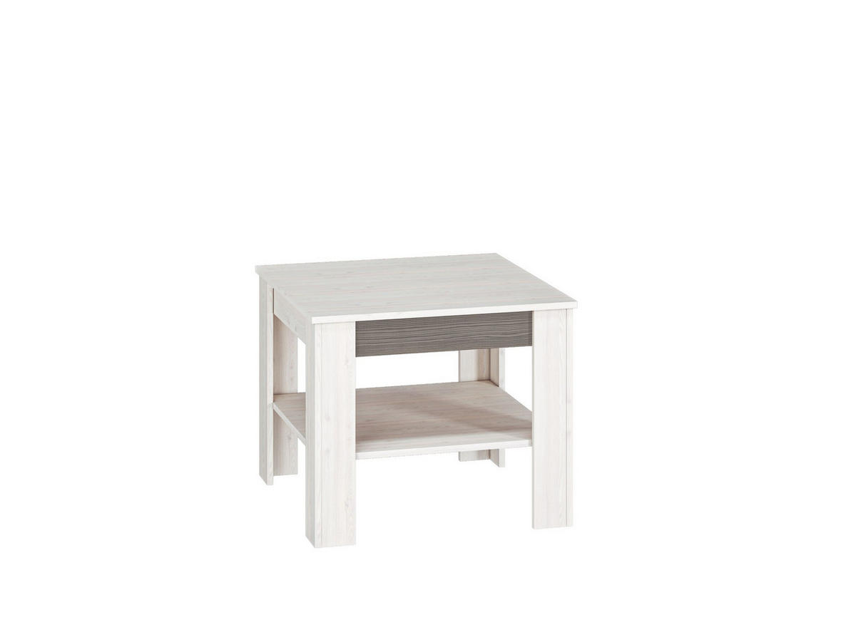 COUCHTISCH Blanco Pinie weiß / grau 67 / 67 / 56cm - Weiß, Holz/Holzwerkstoff (67/67/56cm) - Feldmann-Wohnen