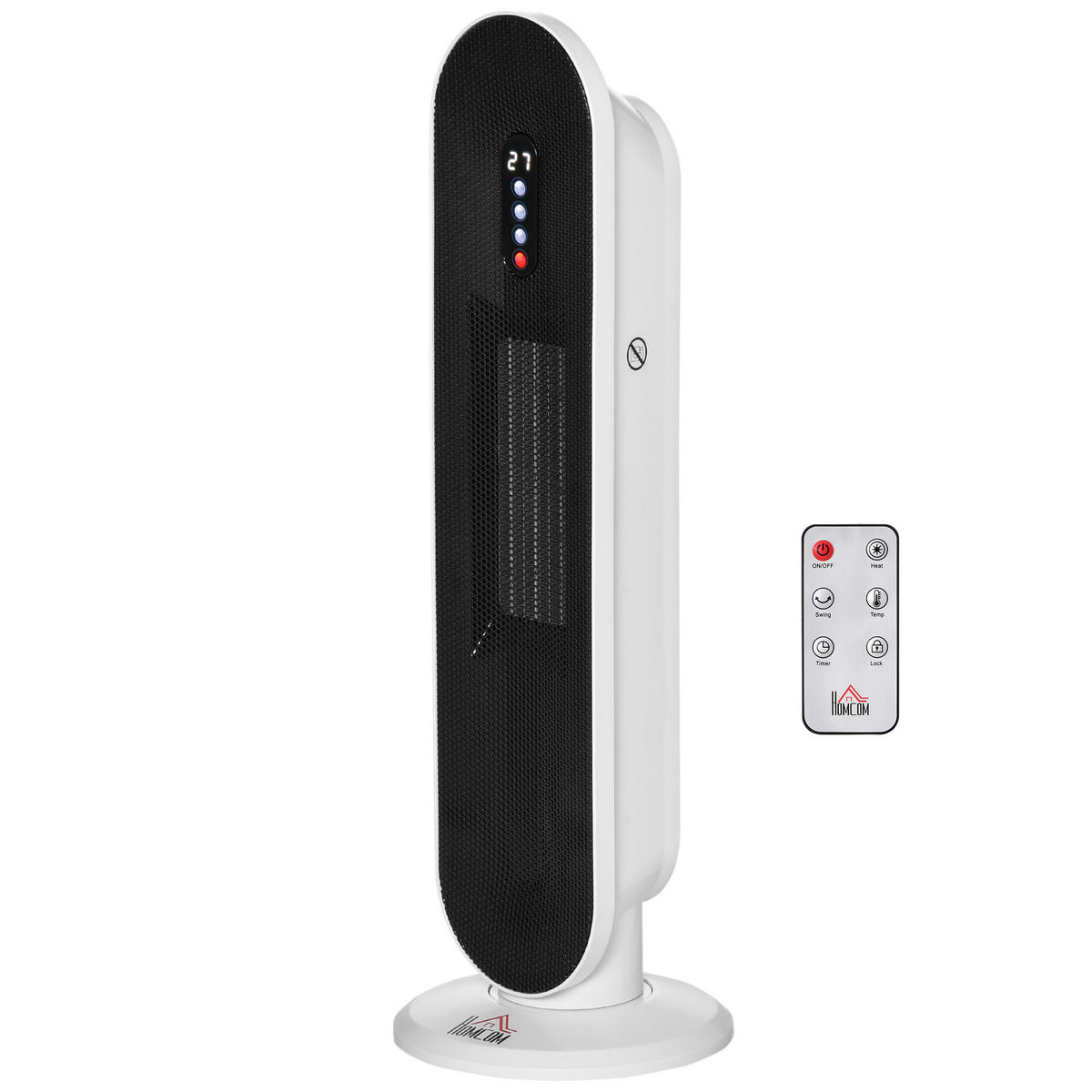 HEIZLÜFTER DE-17035 45° oszillierend PTC 1200/2000 W - Weiß, Kunststoff (21/63.5/21cm) - ComfortXL