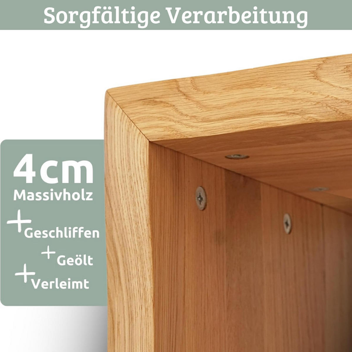 HOLZBANK EGON Eiche Massiv mit Baumkante 40x40x45 cm - Braun, Holz (40/45/40cm) - DELUKE