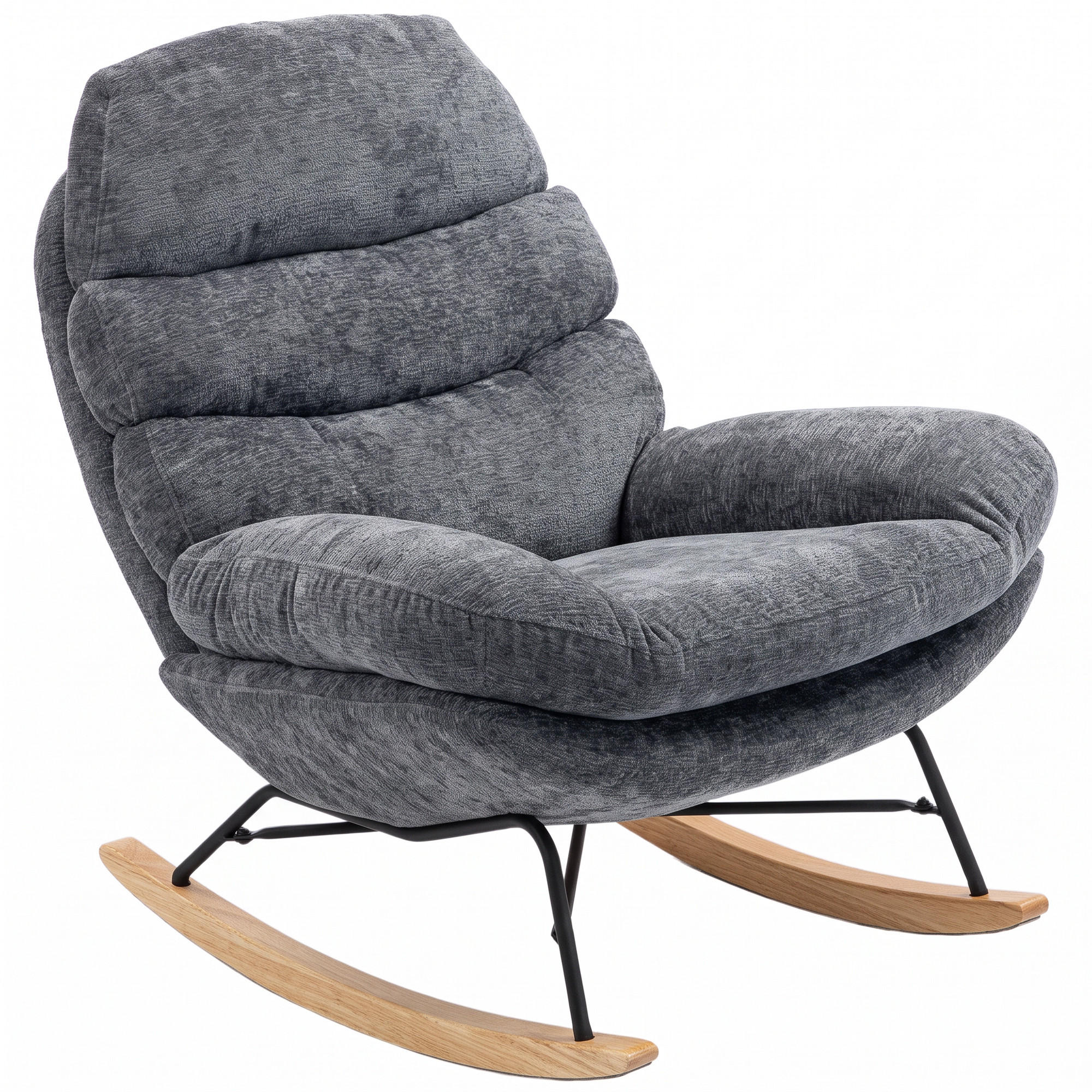 SCHAUKELSTUHL Polyester Schaumstoff Dunkelgrau - Dunkelgrau, Textil (80/91/103cm) - HOMCOM