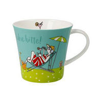 TEETASSE Freundlieb - Ruhe Bitte!, Fine Bone China - Multicolor, Keramik (0.35L) - Goebel